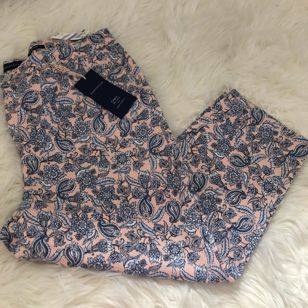 NWT Plus Size Charter Club Floral Bristol Capri